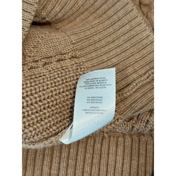 Aritzia Babaton Vest Brown Emporia Cable Merino Wool V Neck Cropped Sweater XS - Picture 8 of 9